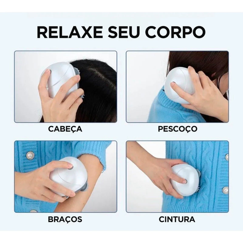 Massageador Elétrico Para Cabeça E Corpo Recarregável Full