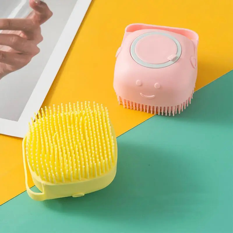 Esponja de Silicone com Dispenser para Shampoo ou Sabonete