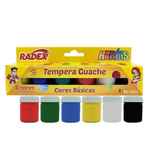 Tinta Guache 6 cores Radex