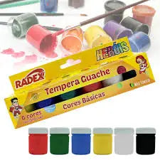 Tinta Guache 6 cores Radex