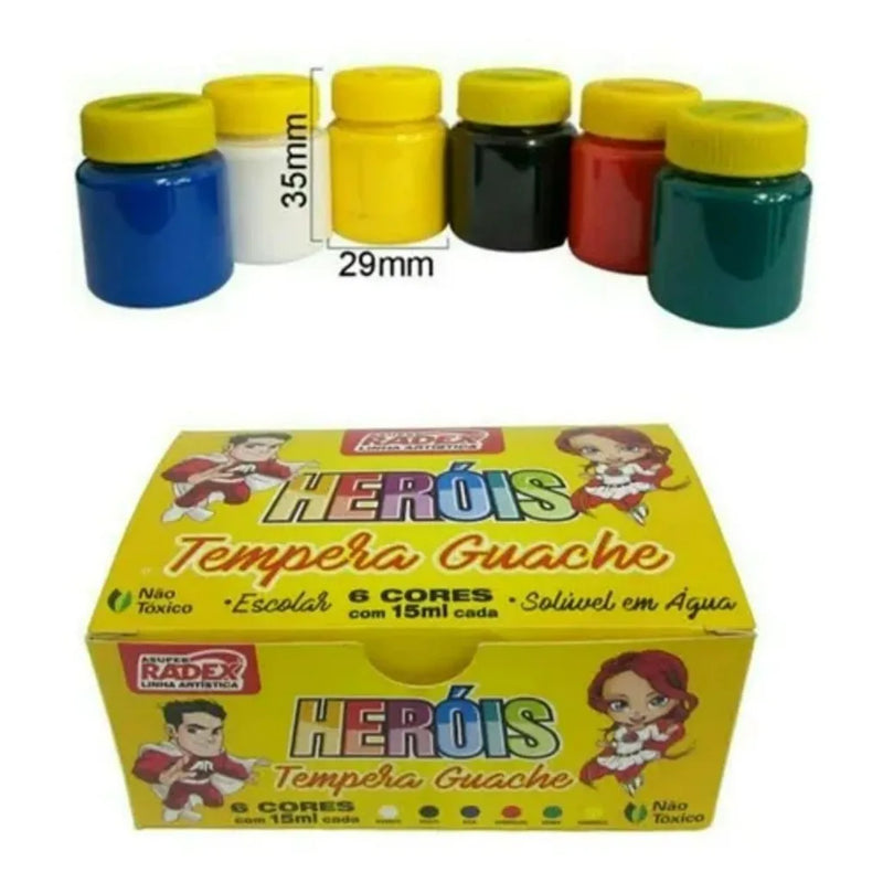 Tinta Guache 6 cores Radex