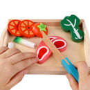 Kit Cozinha de Madeira com Velcro Frutas Legumes