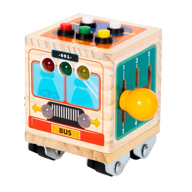 Brinquedo de ônibus de Madeira Montessori