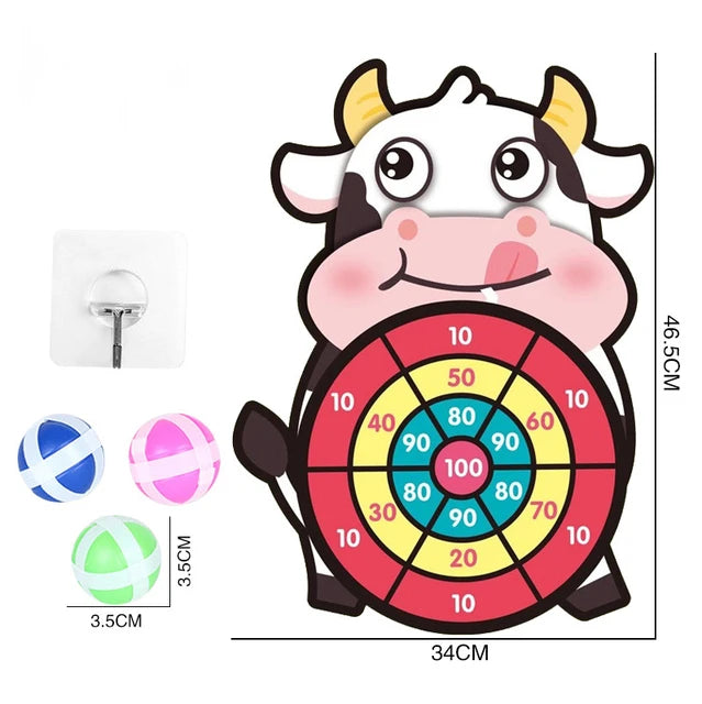 Jogo de dardos para crianças - Animal dos desenhos animados Dart Board com 3 bolas