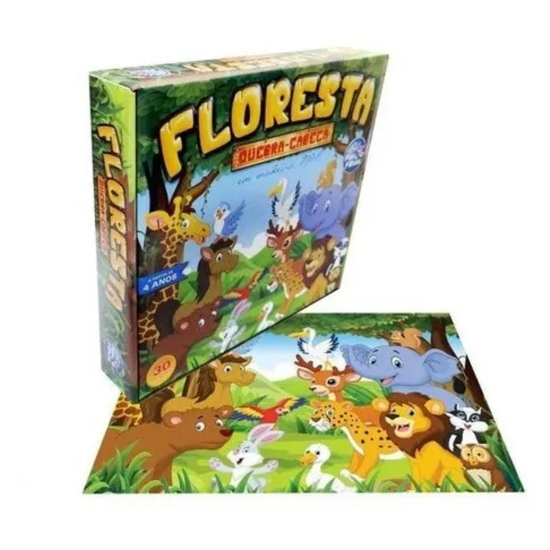 Quebra-cabeça Infantil Madeira Mdf 30 Peças Animais da Floresta