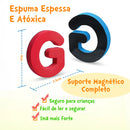 Placa magnética letras números e formas 170 pcs