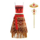 Girls Moana Dress Up Party Cosplay Costume Little Girl Princess Fancy Halloween Clothes Children Vaiana Outfit