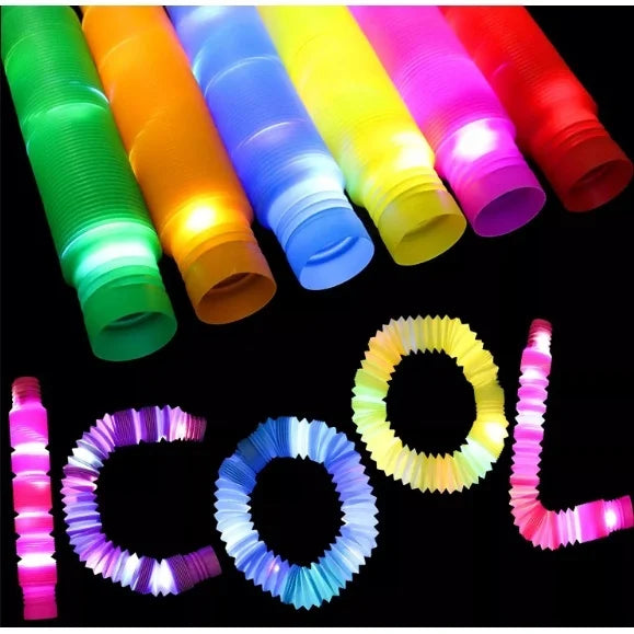 1 Pop Tube Tubo Com Led Fidget Toy Descompressão Sensorial Anti Stress