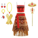Girls Moana Dress Up Party Cosplay Costume Little Girl Princess Fancy Halloween Clothes Children Vaiana Outfit