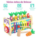Jogo da Colheita de Cenouras – Brinquedo Montessori 8 em 1 de Madeira