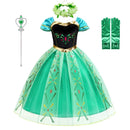 Anna Dresses Kids Summer Clothes Children Princess Dress Girl Cosplay Costumes Halloween Birthday Carnival Party Disguise