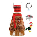 Girls Moana Dress Up Party Cosplay Costume Little Girl Princess Fancy Halloween Clothes Children Vaiana Outfit