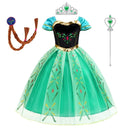 Anna Dresses Kids Summer Clothes Children Princess Dress Girl Cosplay Costumes Halloween Birthday Carnival Party Disguise
