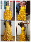 2024 Cosplay Belle Princess Dress Girls Dresses For Beauty and the beast Kids Party Clothing Magic stick crown Children Costume