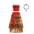 Girls Moana Dress Up Party Cosplay Costume Little Girl Princess Fancy Halloween Clothes Children Vaiana Outfit