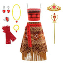 Girls Moana Dress Up Party Cosplay Costume Little Girl Princess Fancy Halloween Clothes Children Vaiana Outfit