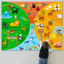 Quadro Visual de Feltro – Calendário Diário, Fazenda, Animais, Casa ou Veículos