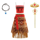 Girls Moana Dress Up Party Cosplay Costume Little Girl Princess Fancy Halloween Clothes Children Vaiana Outfit