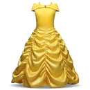 2024 Cosplay Belle Princess Dress Girls Dresses For Beauty and the beast Kids Party Clothing Magic stick crown Children Costume