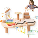 Bateria Piano de Oito Tons em Madeira - Brinquedo Musical Montessori