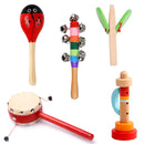 Conjunto de Instrumentos Musicais de Madeira Montessori – 5 Peças Sensorial para Crianças