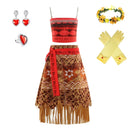 Girls Moana Dress Up Party Cosplay Costume Little Girl Princess Fancy Halloween Clothes Children Vaiana Outfit