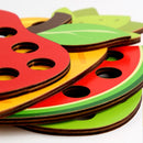 Brinquedo Alinhavo de Frutas – Coordenação Motora e Estímulo Sensorial