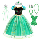 Anna Dresses Kids Summer Clothes Children Princess Dress Girl Cosplay Costumes Halloween Birthday Carnival Party Disguise