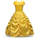 2024 Cosplay Belle Princess Dress Girls Dresses For Beauty and the beast Kids Party Clothing Magic stick crown Children Costume