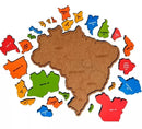 Mapa Geográfico do Brasil em Madeira – Quebra-Cabeça Educativo