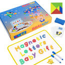 Placa magnética letras números e formas 170 pcs