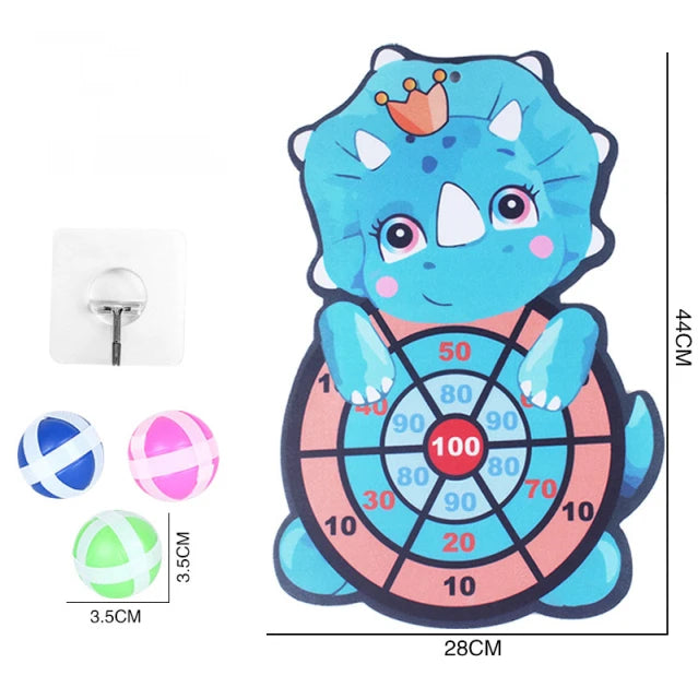 Jogo de dardos para crianças - Animal dos desenhos animados Dart Board com 3 bolas