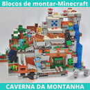 Bloco de Montar Minecraft - Caverna da Montanha +500 peças e 18 Bonecos Brinde!